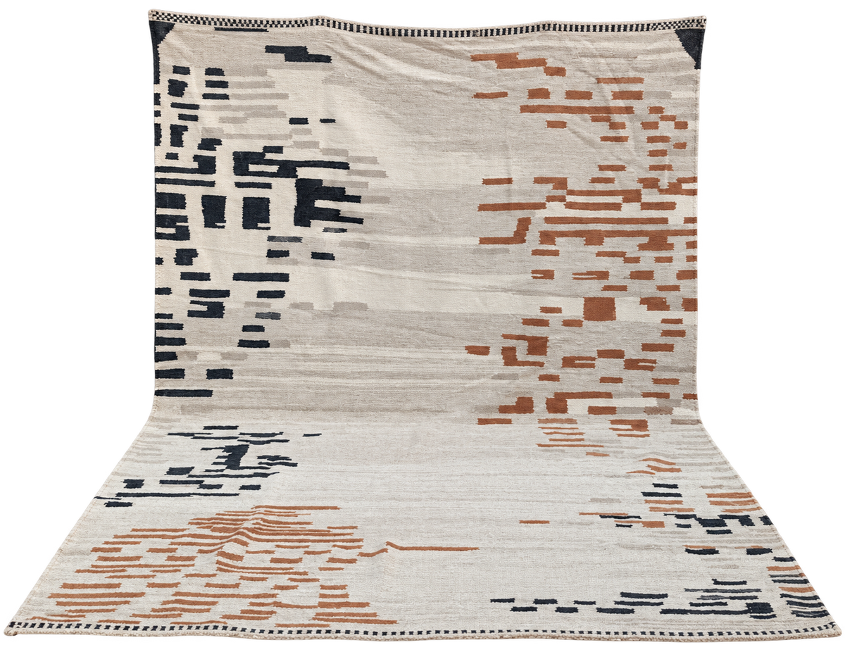 Gray and Copper Moroccan Kilim Rug, 320 × 232 cm — detail 1