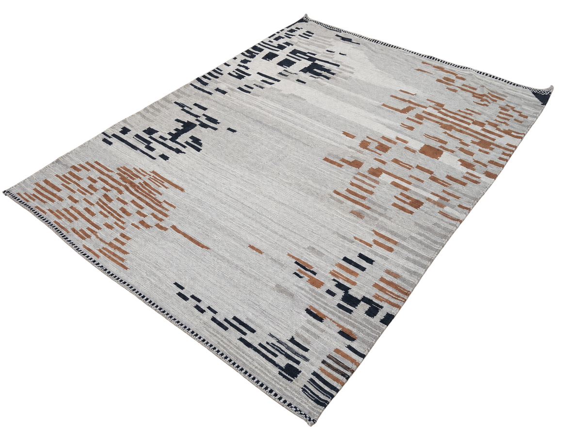 Gray and Copper Moroccan Kilim Rug, 320 × 232 cm — detail 2