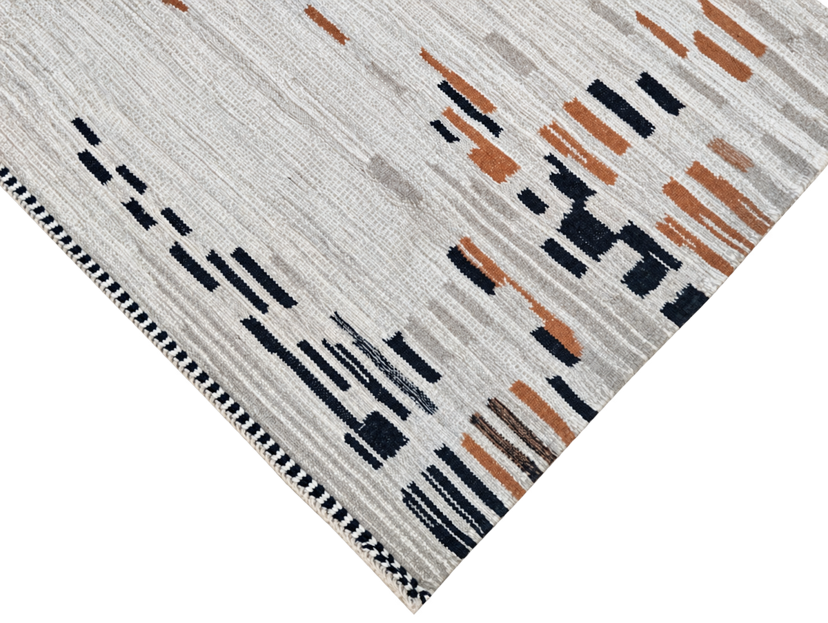 Gray and Copper Moroccan Kilim Rug, 320 × 232 cm — detail 5