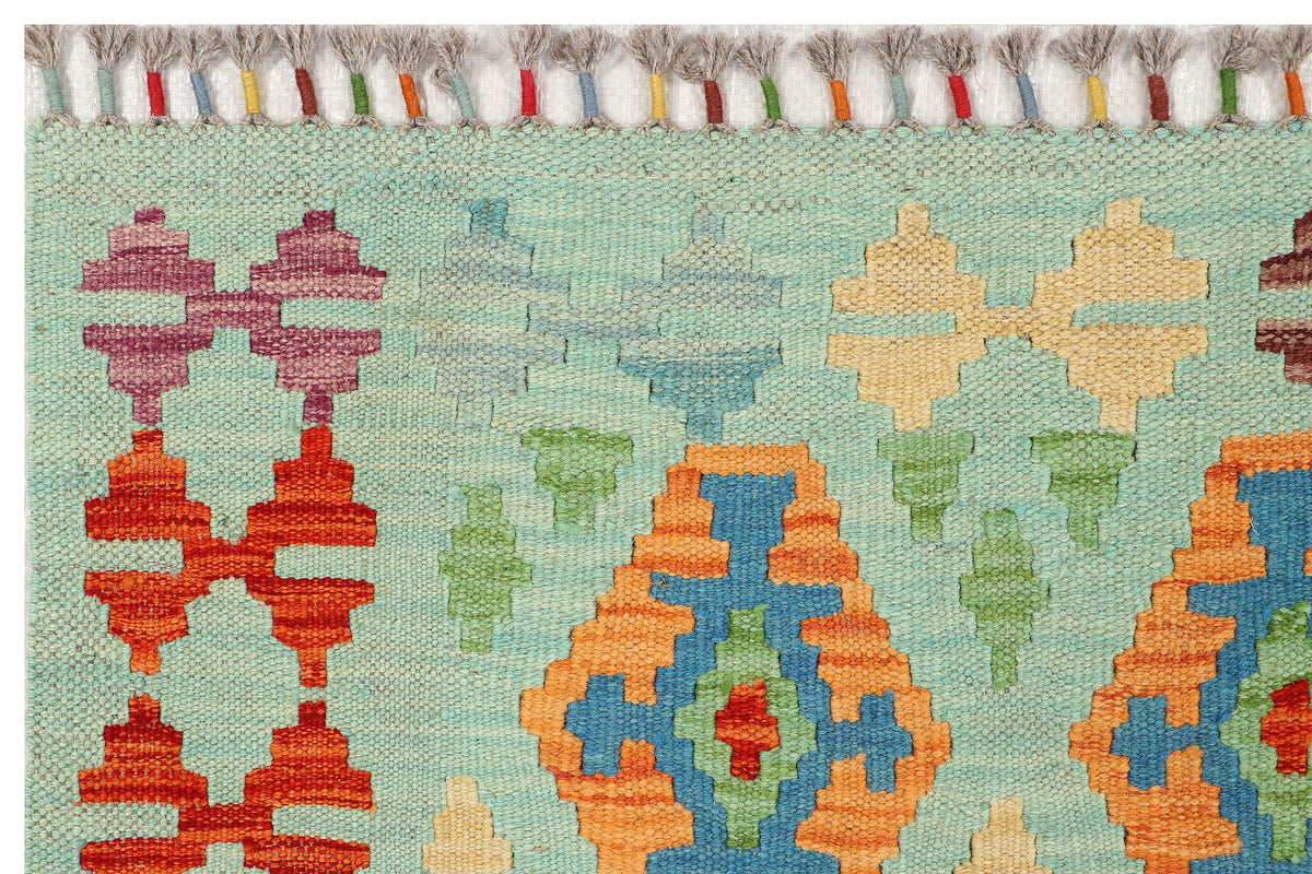 Mint Multicolor Motif Kilim Runner, 234 × 80 cm — detail 2