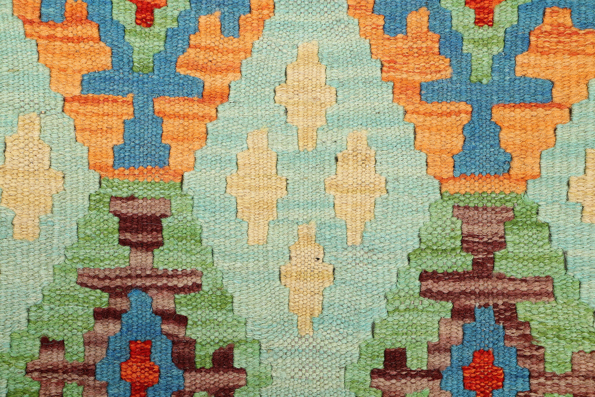 Mint Multicolor Motif Kilim Runner, 234 × 80 cm — detail 3