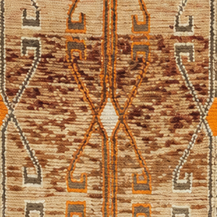 Detail of Beige and Ochre Vintage Moroccan Runner with Diamond Lines, 476 × 120 cm.