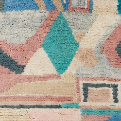 Detail of Cream and Turquoise Vintage Moroccan Runner with Geometric Motifs, 286 × 68 cm.