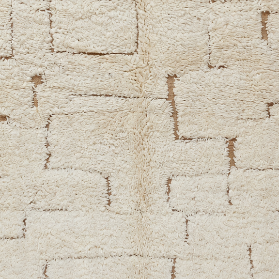 Detail of Cream and Beige Vintage Beni Ourain Rug with Irregular Rectangles, 250 × 164 cm.
