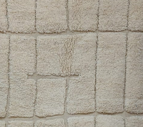 Pattern detail from the original photograph of Cream and Taupe Vintage Beni Ourain Rug with Fine Grid, 245 × 157 cm.