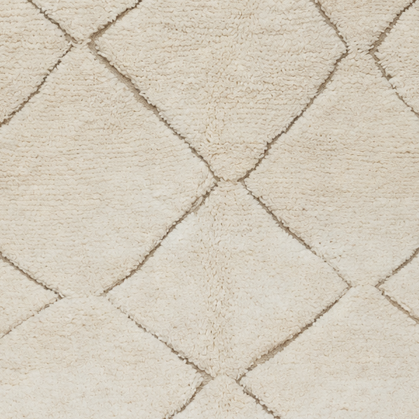Detail of Cream and Taupe Vintage Beni Ourain Rug with Fine Diamonds, 250 × 162 cm.