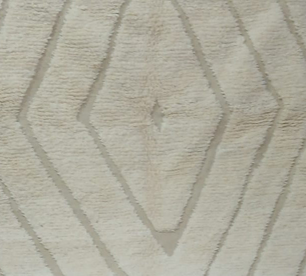 Pattern detail from the original photograph of Cream and Taupe Vintage Beni Ourain Rug with Diamonds and Zigzags, 237 × 150 cm.