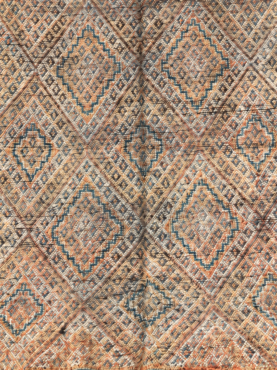 Detail of Gray and Beige Vintage Moroccan Rug with Geometric Pattern, 267 × 200 cm.
