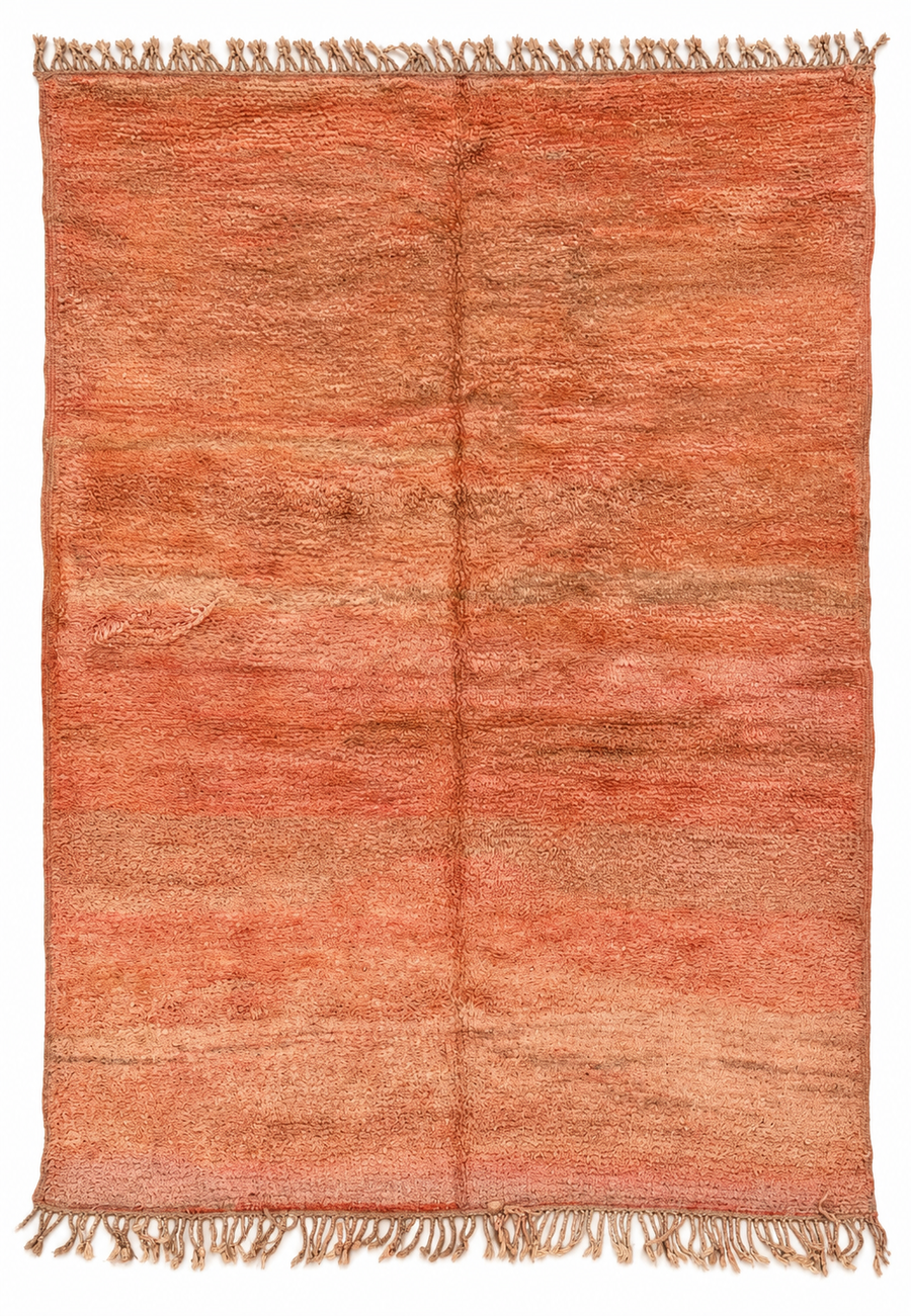 Terracotta Vintage Moroccan Rug with Tonal Patina, 250 × 173 cm.