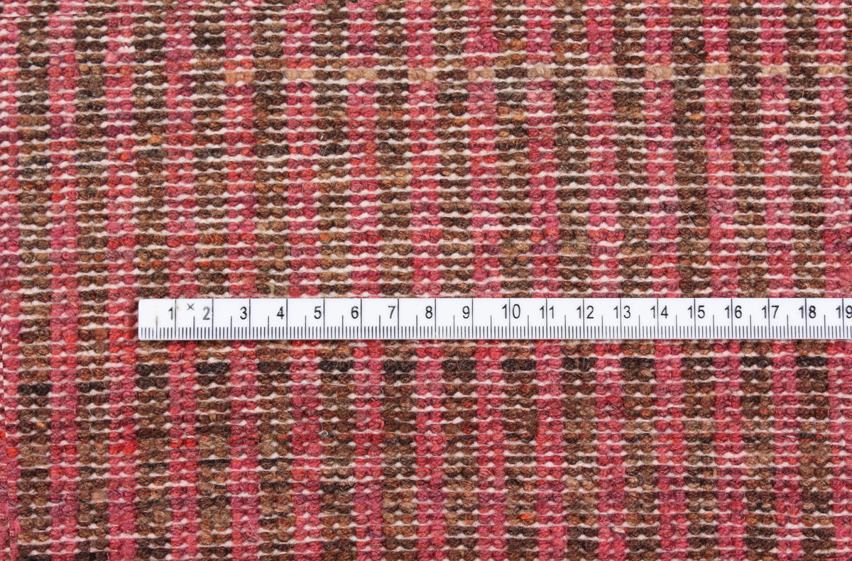 Rust Red Wool Rug with Fine Linear Detail, 307 × 235 cm, view 6.