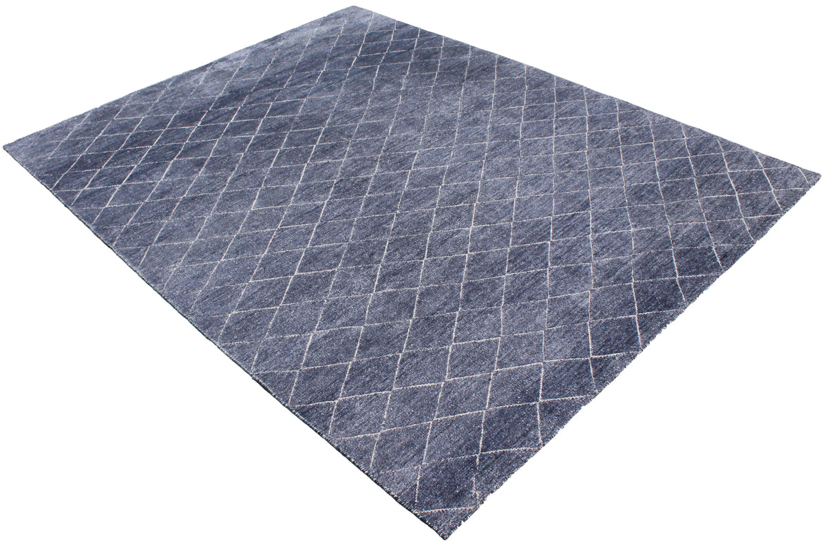 Blue Afghan Rug with a Fine Diamond Lattice, 300 × 238 cm, view 3.