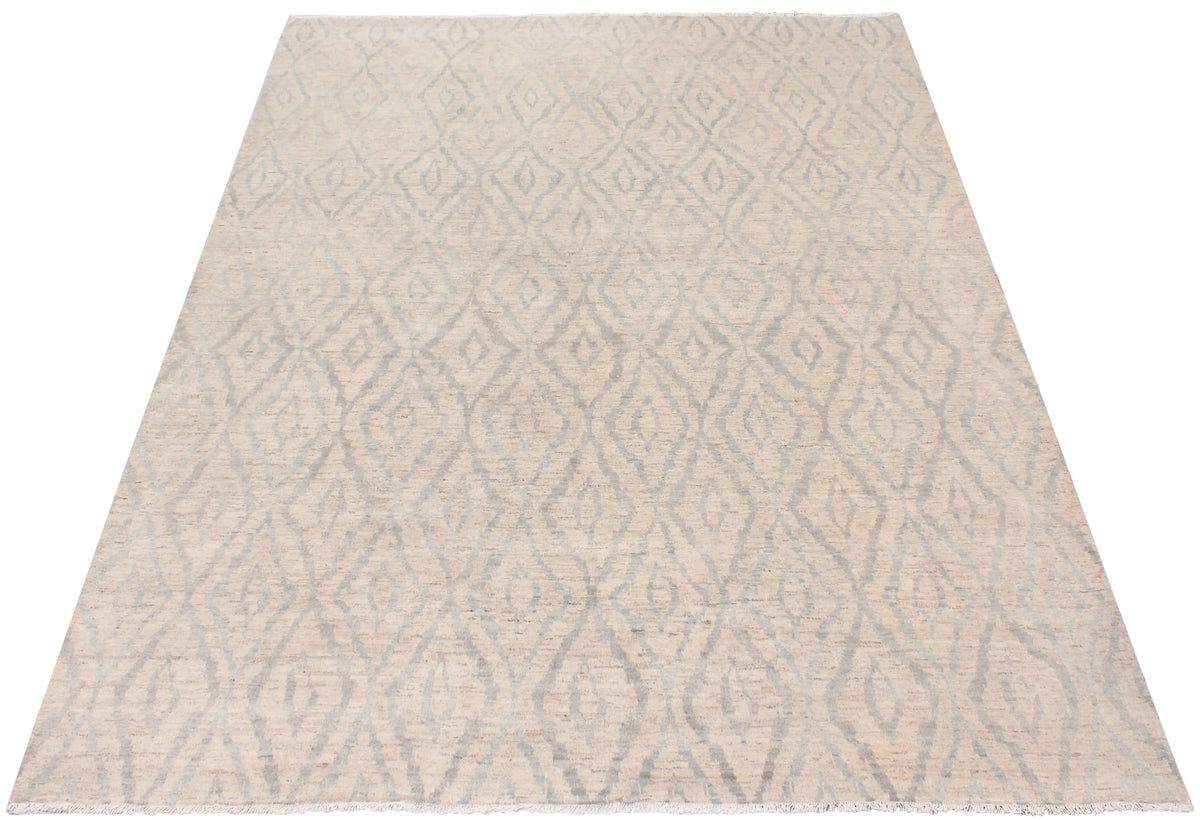 Beige Afghan Rug with Gray Diamonds, 306 × 235 cm, view 2.