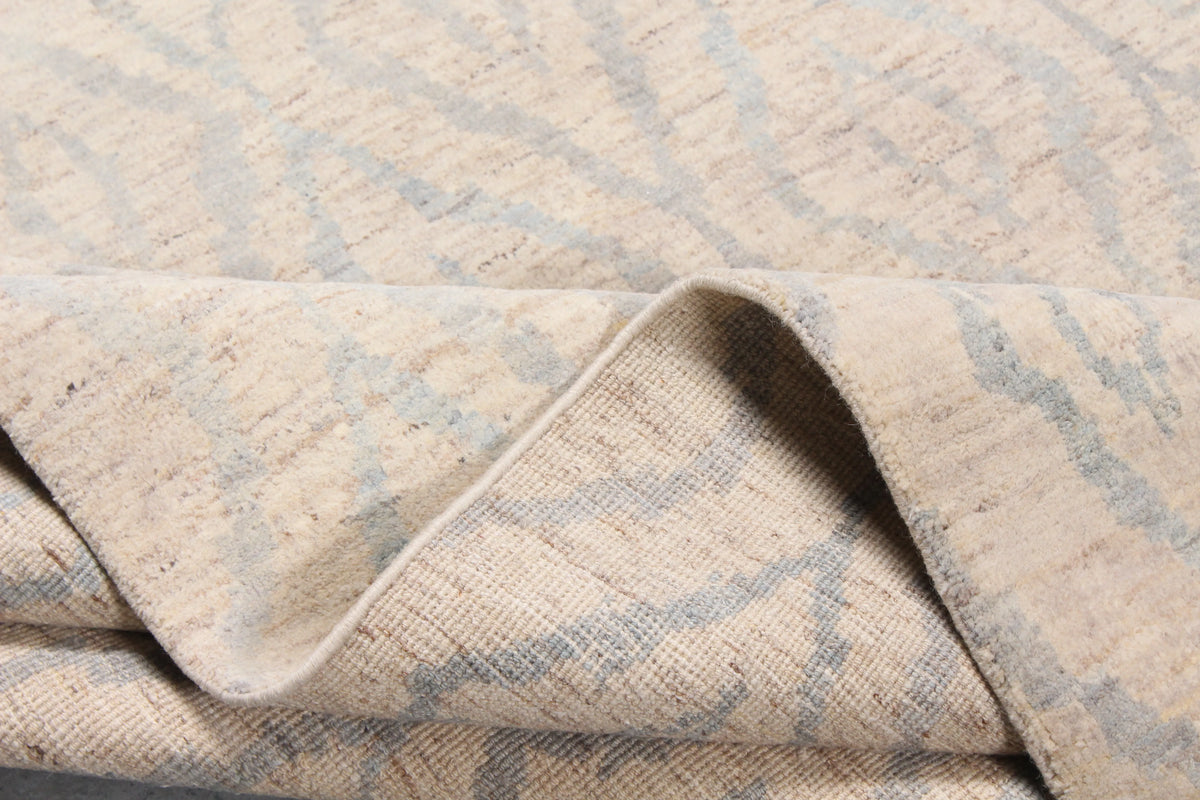 Beige Afghan Rug with Gray Diamonds, 306 × 235 cm, view 7.