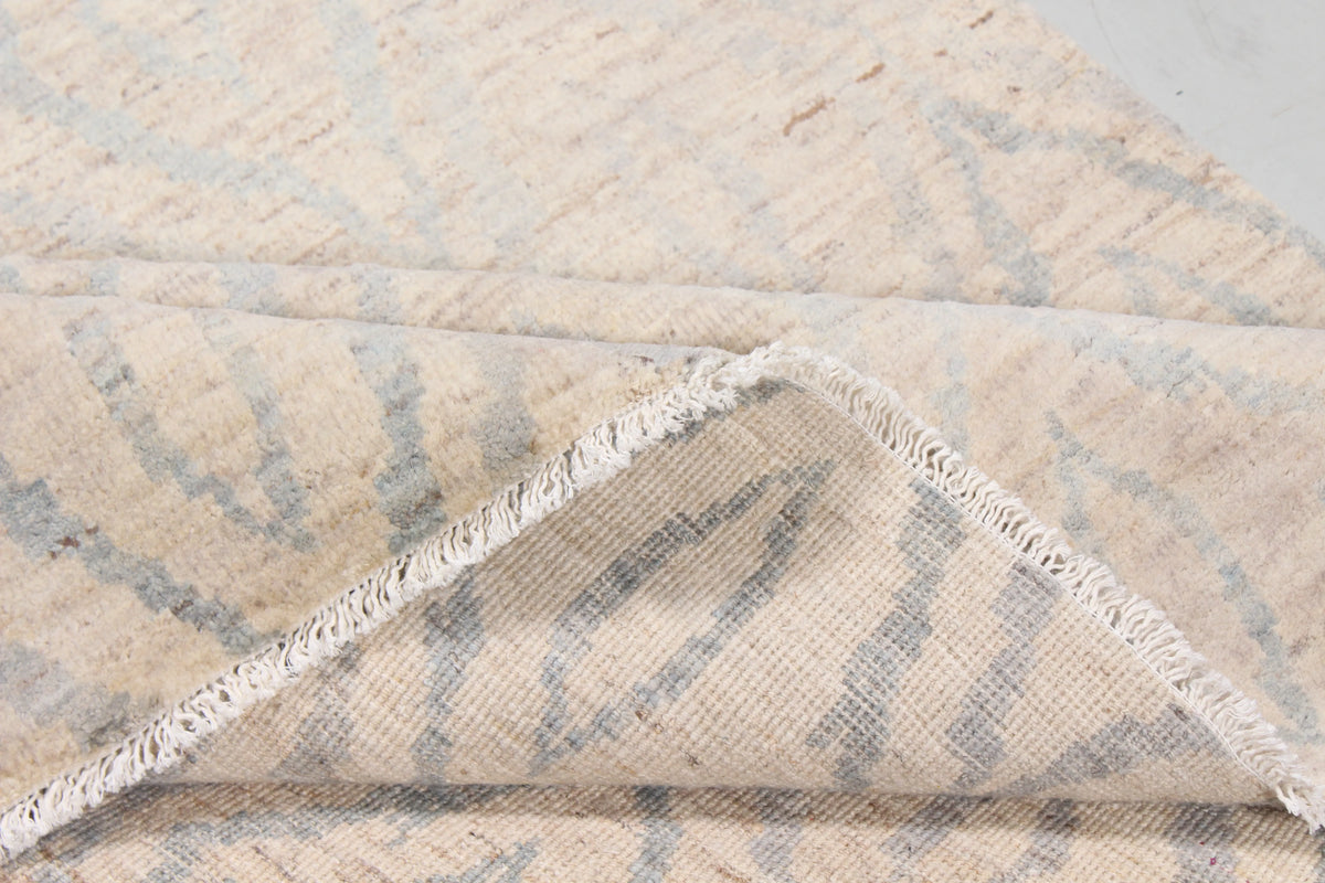 Beige Afghan Rug with Gray Diamonds, 306 × 235 cm, view 8.